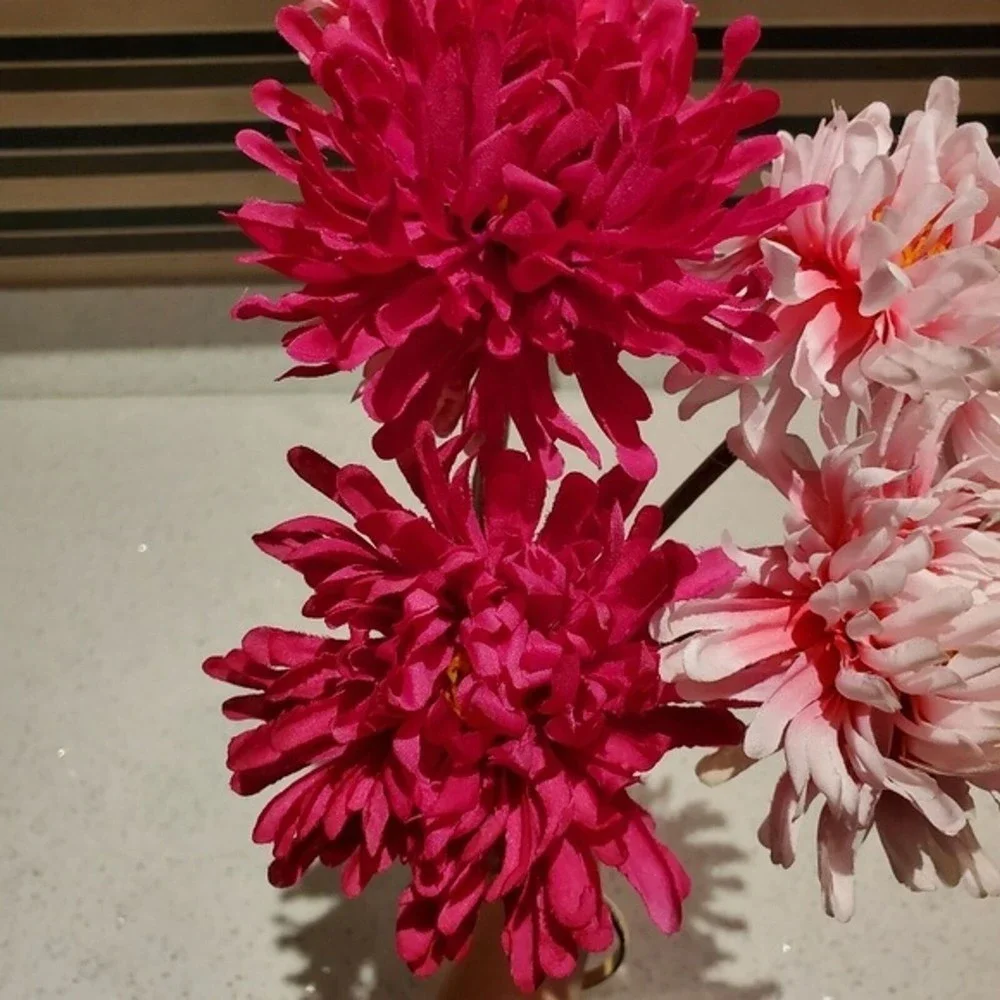 Ikea Faux Flowers 6 Pink Mums Botanical Boho Home Decor Work Feminine Nursery